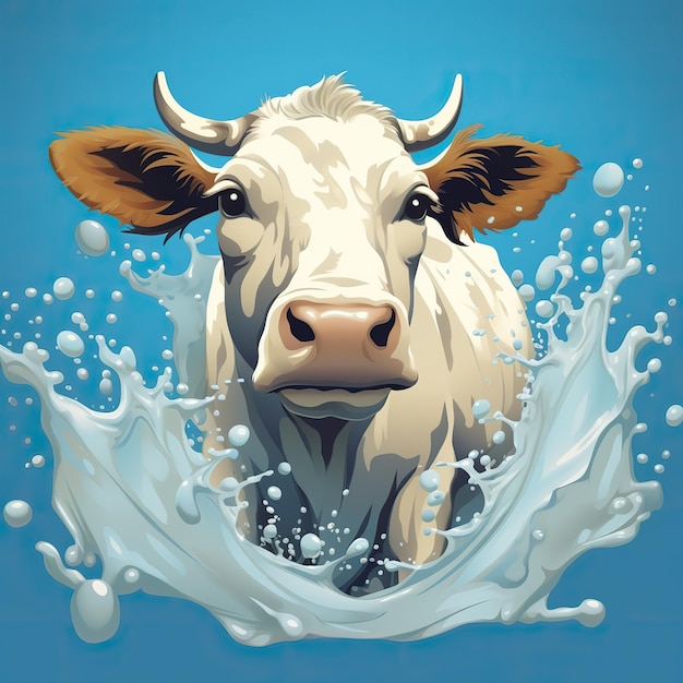 krowa na plusk świeżego mleka