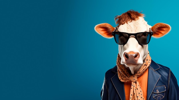 krowa w okularach zabawna krowa