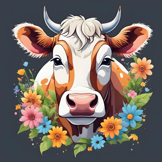 Krowy mleczne i kwiat