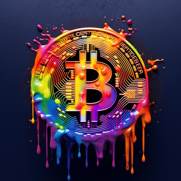 Zdjęcie kryptowaluta bitcoin złota moneta bitcoin logo