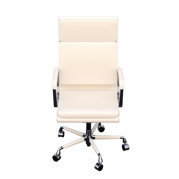 krzesło biurowe na białym tle, meble do wnętrz, ilustracja 3D, renderowanie cg