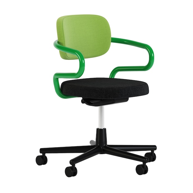 Krzesło biurowe na białym tle. Renderowanie 3D.