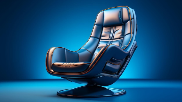 Zdjęcie krzesło do gier izolowane na niebieskim tle