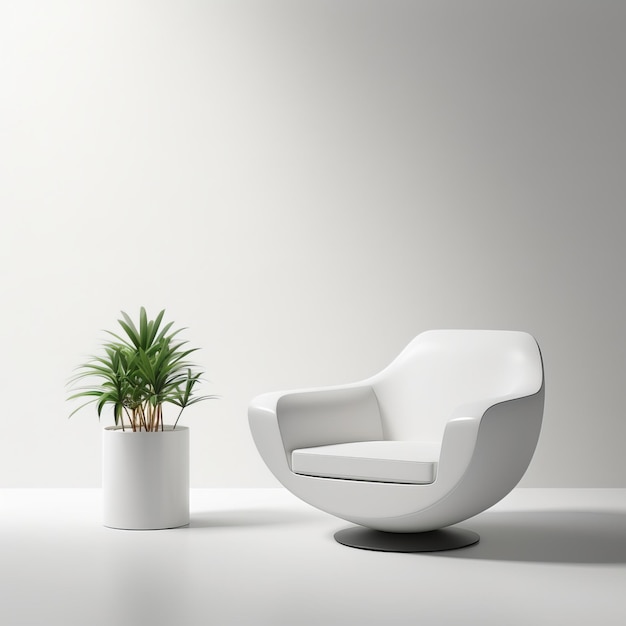 Krzesło i stół kawowy na białym tle 3D