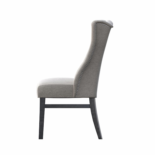 krzesło na białym tle na białym tle, meble do wnętrz, ilustracja 3D, renderowanie cg