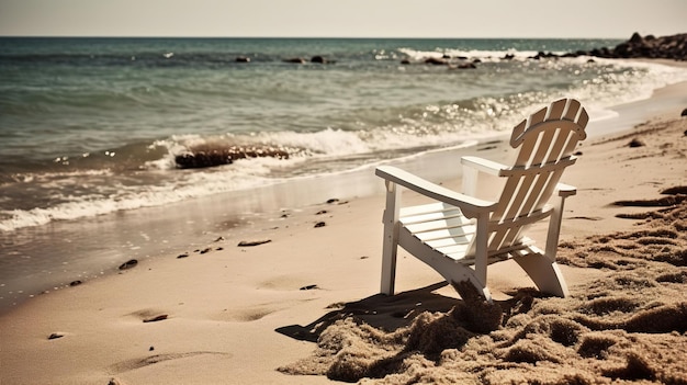 Krzesło na plaży nad oceanem