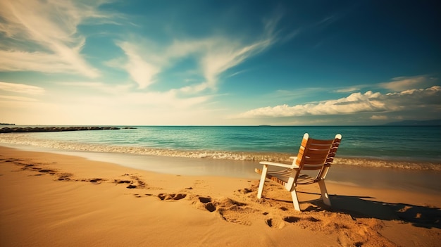Krzesło plażowe w słoneczny dzień