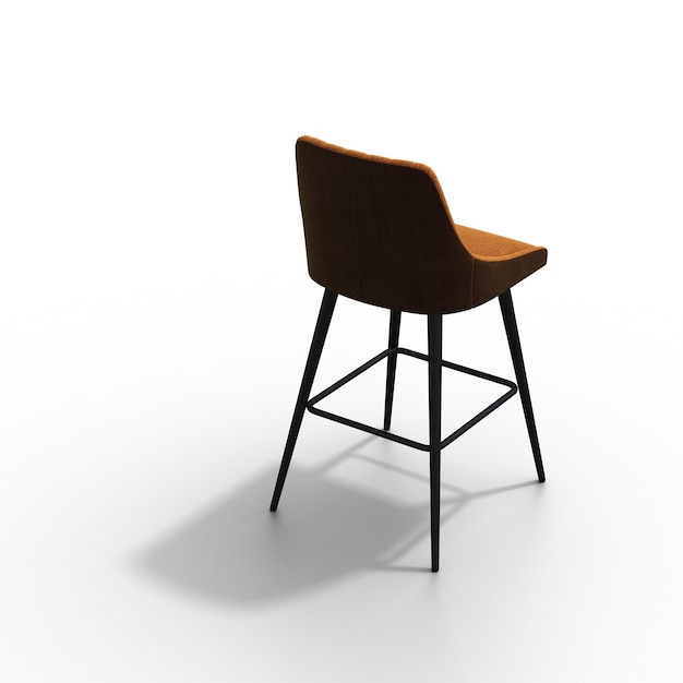 Krzesło z cieniem pod nim samodzielnie na białym tle meble do wnętrz Ilustracja 3D cg r