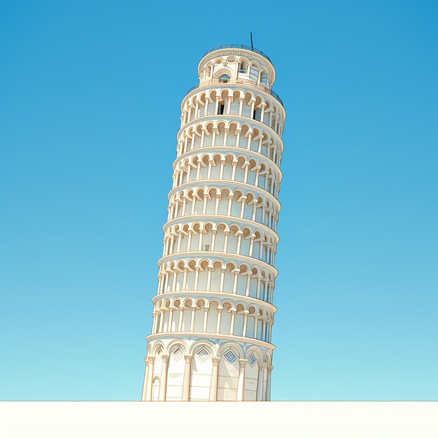 Krzywa wieża w Pizie Włochy Rendering żywy