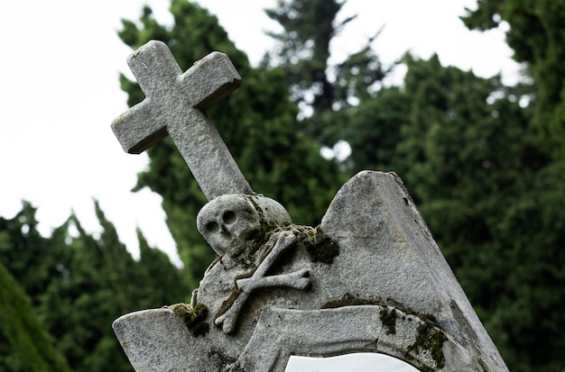 Zdjęcie krzyż z czaszką i krzyżem na nim
