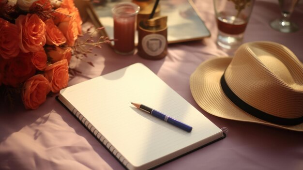 Książka biznesowa, stół, biały koncept, notatnik, tło, pusta notatka, pamiętnik, papier długopisowy