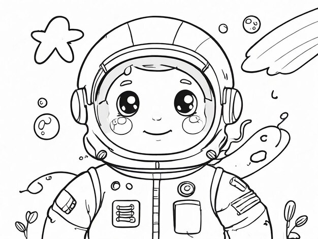 Zdjęcie książka do malowania uroczy astronauta