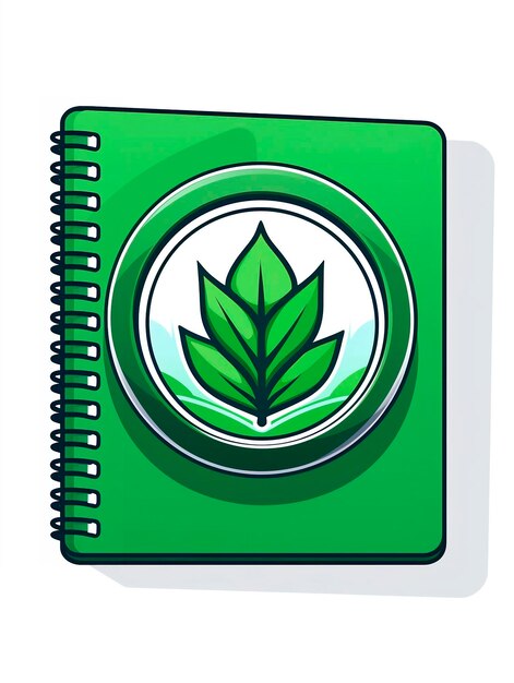 Zdjęcie książka z ikoną zielonego liścia izolowaną na białym tle ilustracja wektorowa