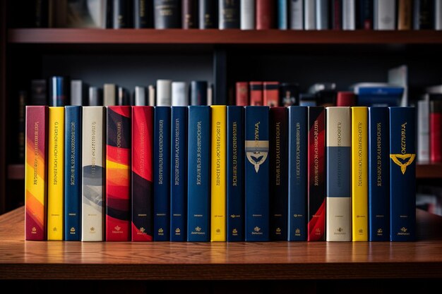 Książki na temat kolumbijskiej flagi na półkach