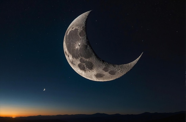 Księżyc w półksiężycu z widocznym światłem Ziemi