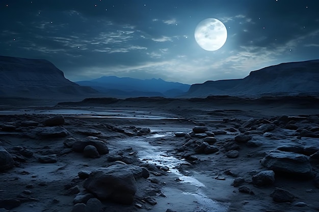 Księżycowe krajobrazy nocne krajobrazy zdjęcie