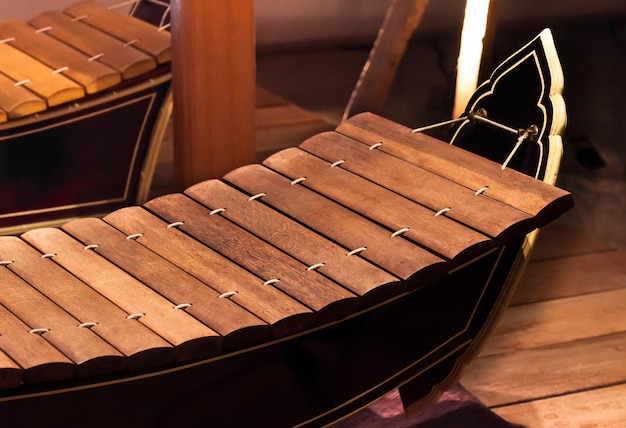 Zdjęcie ksylofon to tajskie instrumenty muzyczne tajskie instrumenty unikalny instrument muzyczny w tajlandii