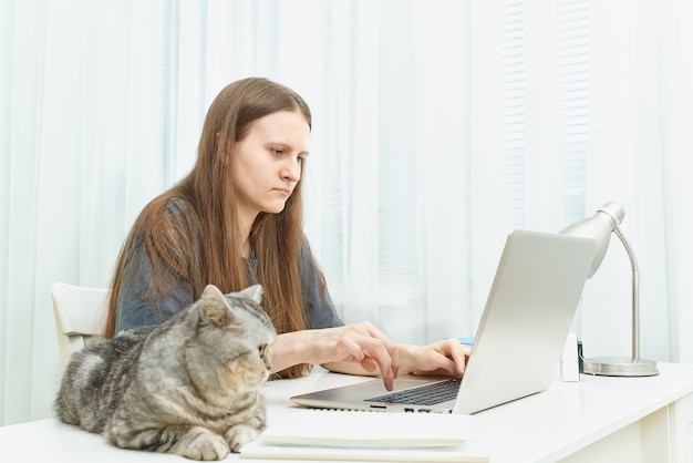 Kształcenie na odległość dla studentów. kobieta używa laptop