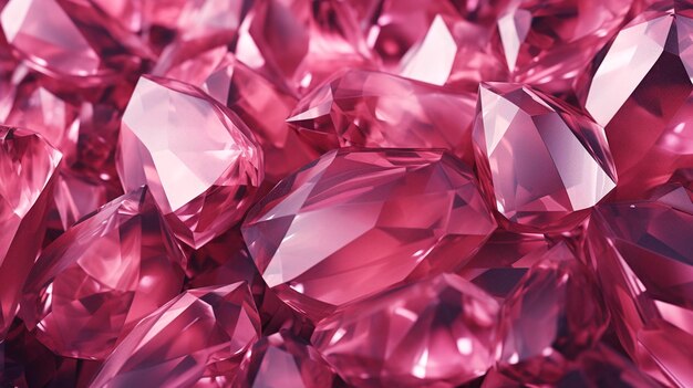 Zdjęcie kształt różowych kamieni, kryształy, tło, selektywne skupienie