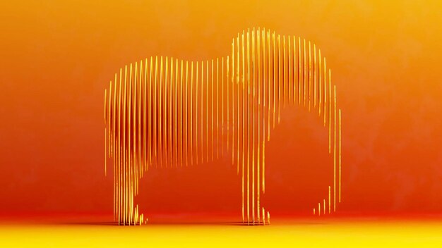 Kształt słonia wykonany z cienkich żółtych warstw