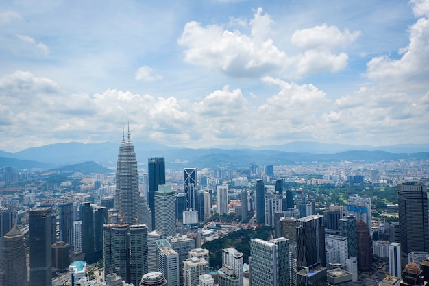 Kuala Lumpur miasta krajobrazu widok linia horyzontu odgórny widok w Kuala Lumpur Malezja azjata