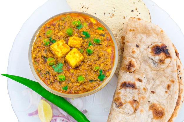 Zdjęcie kuchnia indyjska mattar paneer food