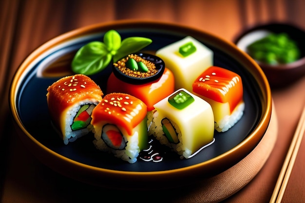 Kuchnia japońska Maki Sushi z ryżem i warzywami