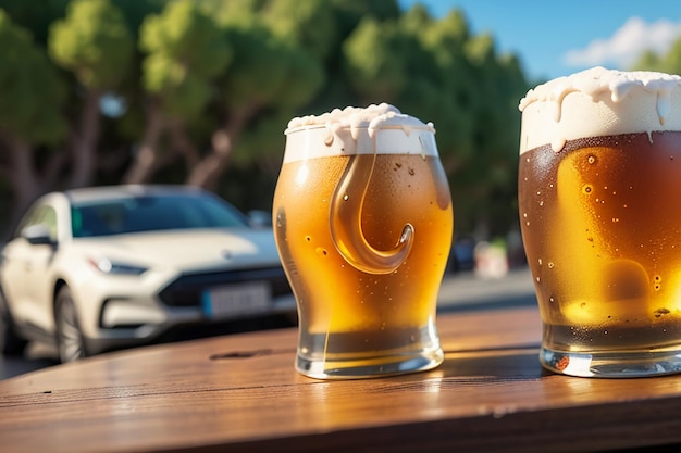 kufel do piwa słód wino piwo napój reklama tło tapeta kreatywny makieta renderowania piwa