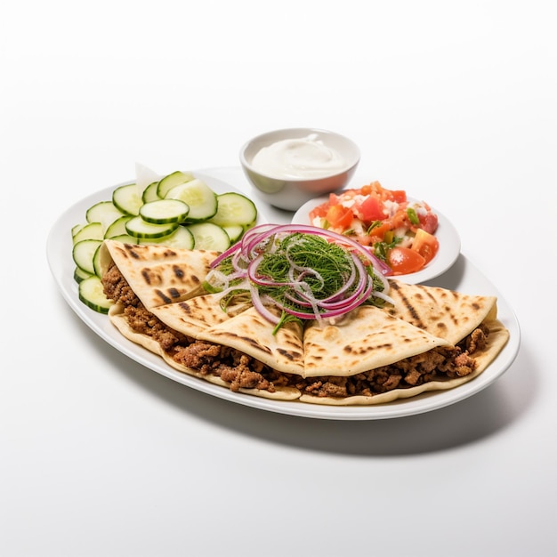 Kurczak Shawarma Tahini na białym tle