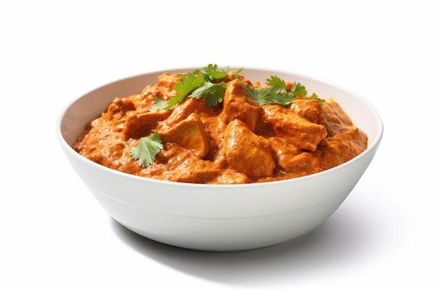 Kurczak Tikka Masala na białym tle Generatywna AI