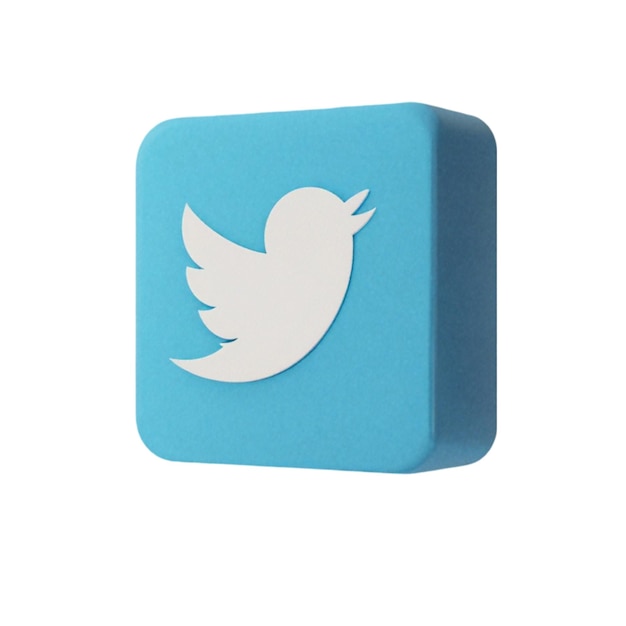 Kwadrat 3D z logo Twittera