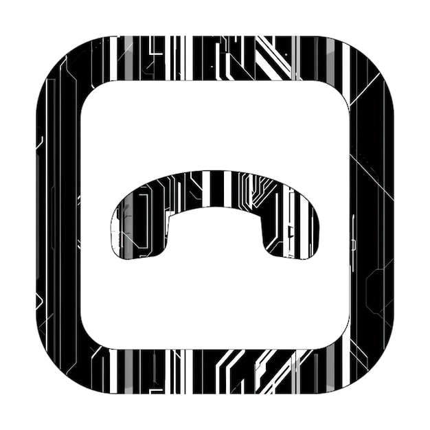Kwadratowa Ikona Zawieszenia Telefonu Czarno-biała Tekstura Technologiczna