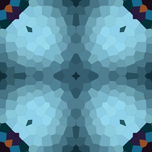 Kwadratowa mozaika bez szwu Wzór kalejdoskopu złoty i niebieski