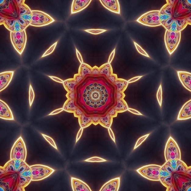 Kwadratowa piękna ezoteryczna mistyczna magiczna mandala ręcznie malowana
