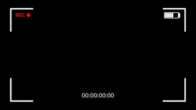 Kwadratowa ramka Łatwy, prosty w użyciu materiał alfa z ekranu kamery do nagrywania wideo z poziomym ekranem kamery Nagrywanie animacji wideo na czarnym tle Wizjer elementu