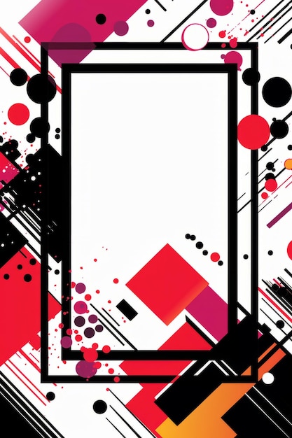 Zdjęcie kwadratowa ramka z czerwonymi, czarnymi i różowymi kolorami