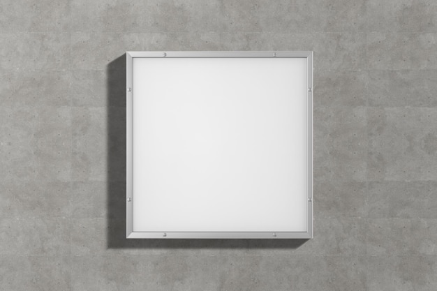 Kwadratowy obraz tablicy reklamowej LED na izolowanym białym tle