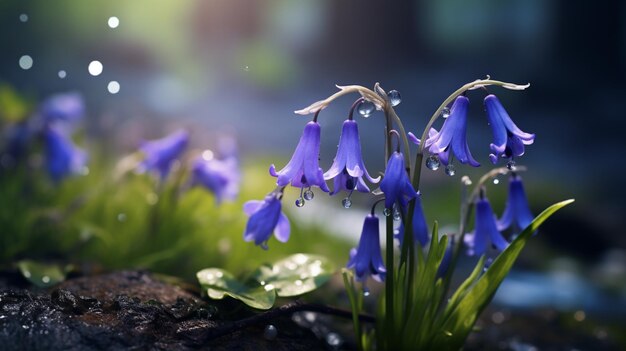 Kwiat bluebell Realistyczny kwiat generowany przez sztuczną inteligencję