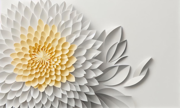 Kwiat chryzantemy wykonany z papieru rzemieślniczego Generative AI