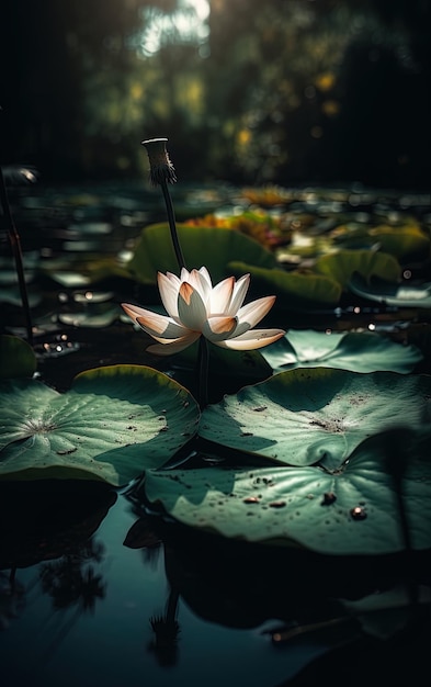 Kwiat lotosu w ciemności