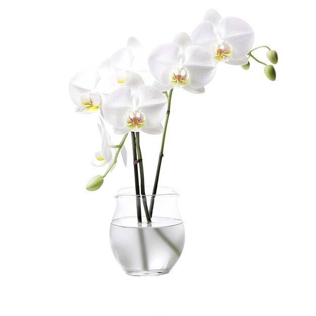 Kwiat orchidei wyizolowany na tle z generatywną sztuczną inteligencją