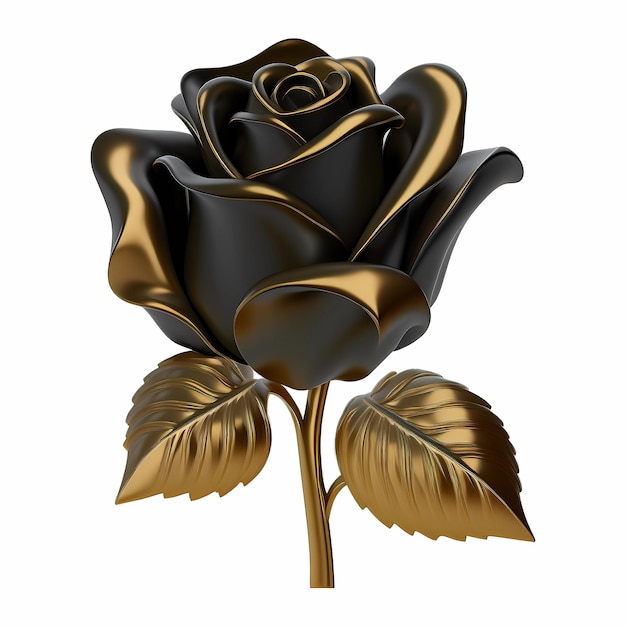Kwiat róży kolorowy, złoty, czarny