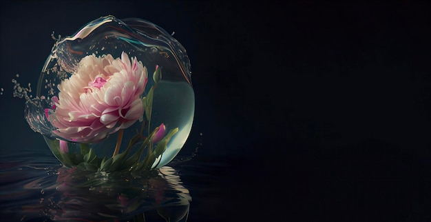 Kwiat w misce z wodą