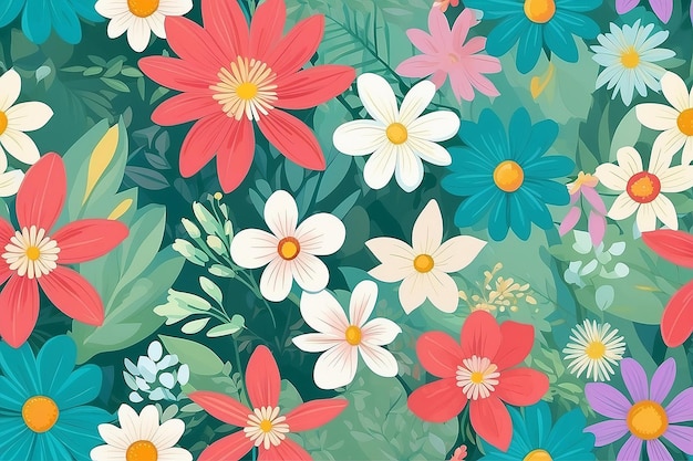 Kwiat wiosenny naturalne tło ilustracja AI generatywny