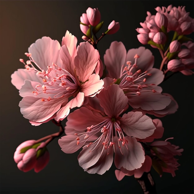 Kwiat wiśni sakura różowe kwiaty