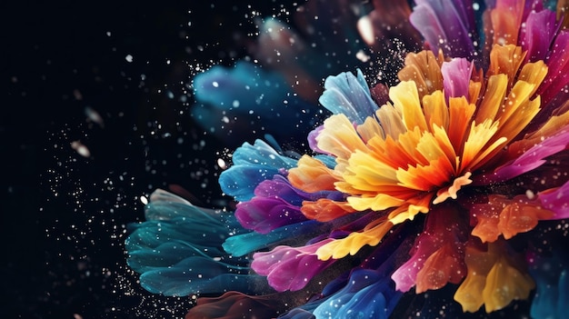 kwiat z kolorowym tłem