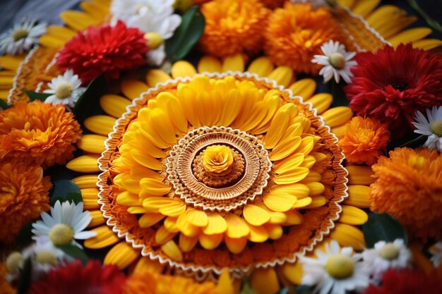 kwiat ze złotym wierzchołkiem z napisem „słonecznik”.