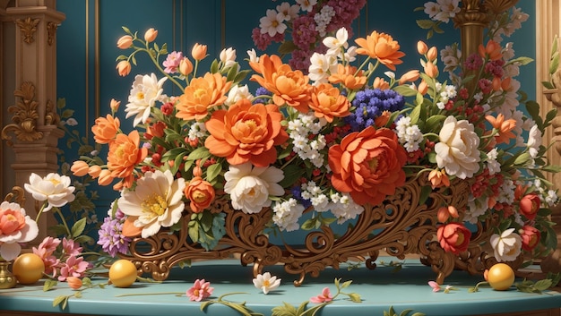 Kwiatowa elegancja Kolorowa barokowa kompozycja Jana van Huysuma