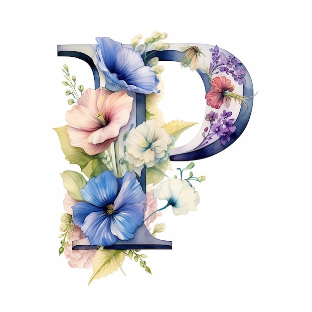 Zdjęcie kwiatowa litera p
