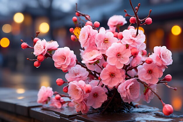 Kwiatowe fortuny chiński Nowy Rok kwitnie chiński Nowy Rok zdjęcie